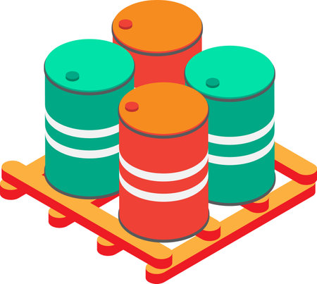 metal barrel illustration in 3D isometric style isolated on backgroundのイラスト素材