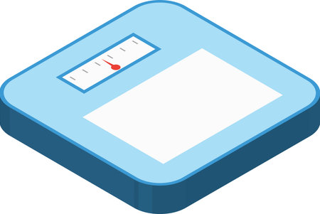 weighing scale illustration in 3D isometric style isolated on backgroundのイラスト素材