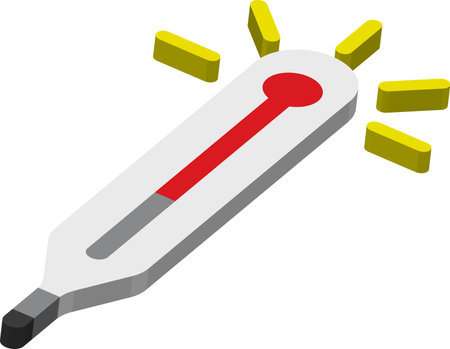 thermometer for hospital illustration in 3D isometric style isolated on backgroundのイラスト素材