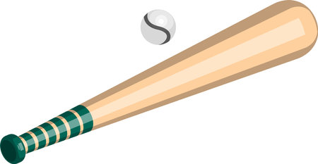 baseball illustration in 3D isometric style isolated on backgroundのイラスト素材