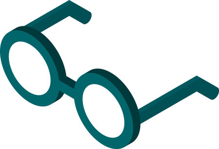 round glasses illustration in 3D isometric style isolated on backgroundのイラスト素材