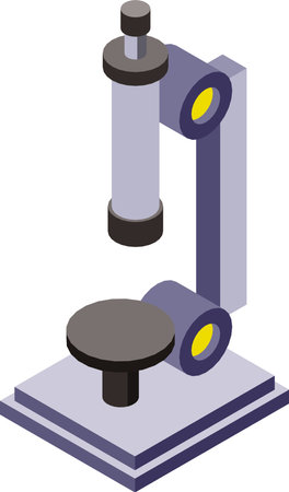 microscope illustration in 3D isometric style isolated on backgroundのイラスト素材