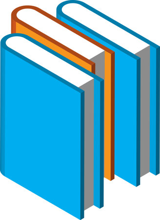 stack of books illustration in 3D isometric style isolated on backgroundのイラスト素材
