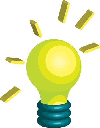 light bulbs and ideas illustration in 3D isometric style isolated on backgroundのイラスト素材