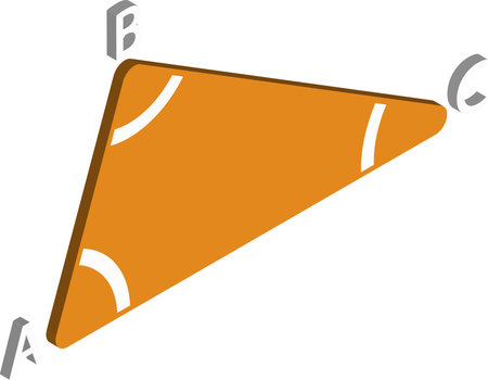 right triangle illustration in 3D isometric style isolated on backgroundのイラスト素材