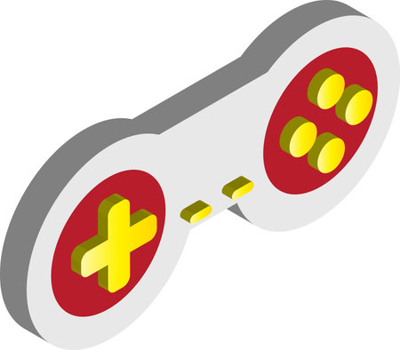 game controller device illustration in 3D isometric style isolated on backgroundのイラスト素材