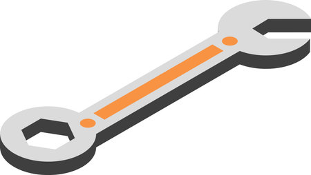 wrench illustration in 3D isometric style isolated on backgroundのイラスト素材