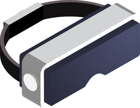 VR glasses illustration in 3D isometric style isolated on backgroundのイラスト素材