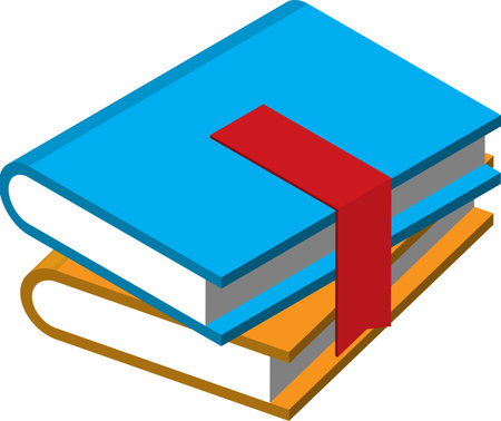 stack of books illustration in 3D isometric style isolated on backgroundのイラスト素材