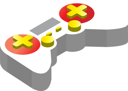 game controller device illustration in 3D isometric style isolated on backgroundのイラスト素材