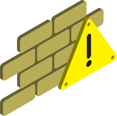 construction warning sign illustration in 3D isometric style isolated on backgroundのイラスト素材