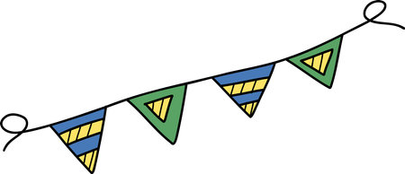 Hand Drawn ribbon for party illustration isolated on backgroundのイラスト素材