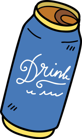 Hand Drawn soft drink cans illustration isolated on backgroundのイラスト素材