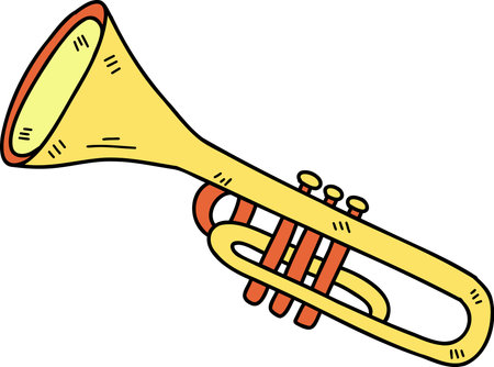 Hand Drawn trumpet illustration isolated on backgroundのイラスト素材