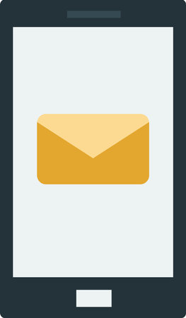 Smartphone with email messages illustration in minimal style isolated on backgroundのイラスト素材