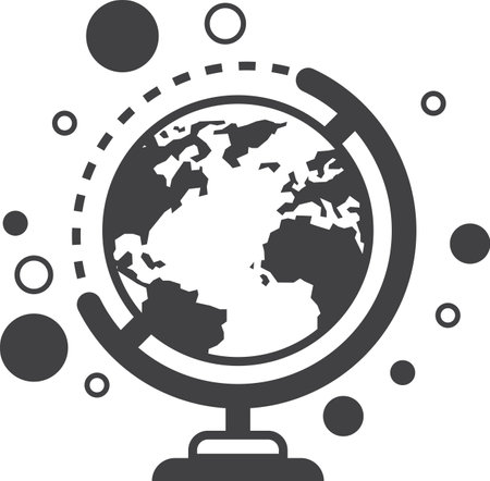 globe model illustration in minimal style isolated on backgroundのイラスト素材