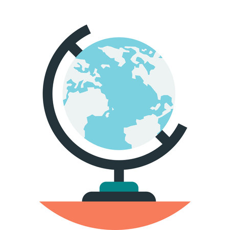 globe model illustration in minimal style isolated on backgroundのイラスト素材