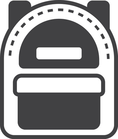 student backpack illustration in minimal style isolated on background