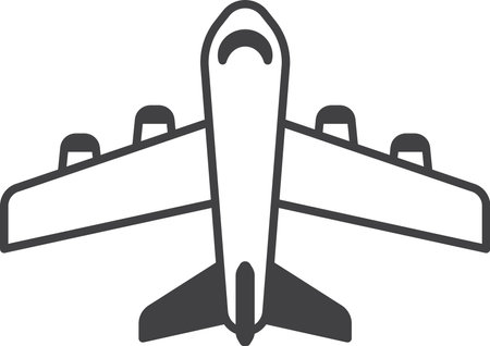 airplane from above illustration in minimal style isolated on backgroundのイラスト素材