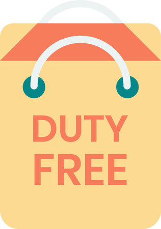 duty free shopping bag illustration in minimal style isolated on backgroundのイラスト素材