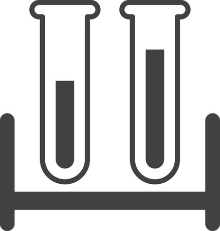 Chemical tube or test tube illustration in minimal style isolated on backgroundのイラスト素材