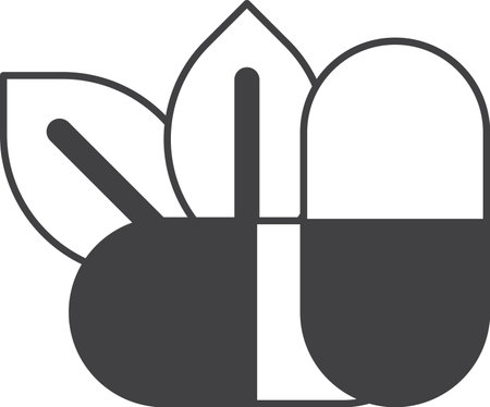 medicines and herbs illustration in minimal style isolated on backgroundのイラスト素材