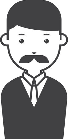 male office worker illustration in minimal style isolated on backgroundのイラスト素材