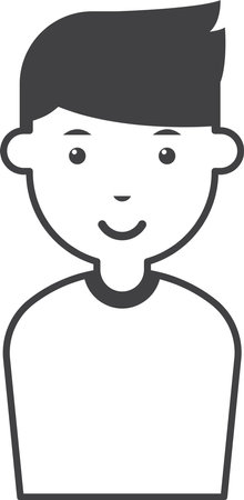 teenage boy illustration in minimal style isolated on backgroundのイラスト素材