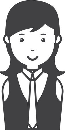 female waiter illustration in minimal style isolated on backgroundのイラスト素材