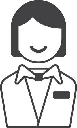 female office worker illustration in minimal style isolated on backgroundのイラスト素材