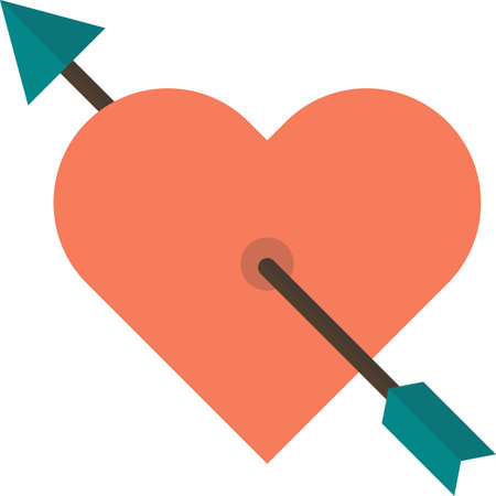 arrow with heart illustration in minimal style isolated on backgroundのイラスト素材