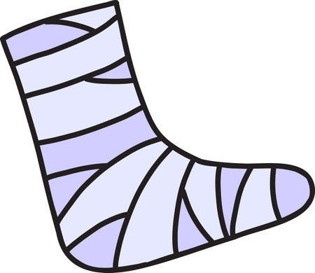 Hand Drawn Splint foot illustration isolated on backgroundのイラスト素材