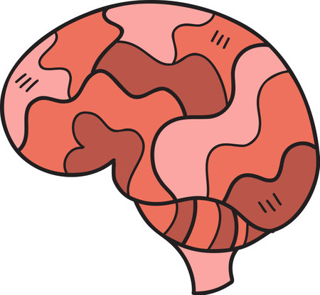 Hand Drawn brain illustration isolated on backgroundのイラスト素材