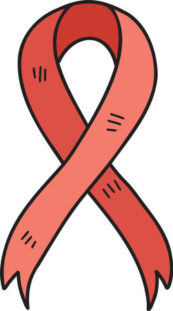Hand Drawn mourning ribbon illustration isolated on backgroundのイラスト素材
