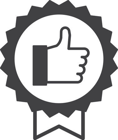 Medal and thumb illustration in minimal style isolated on backgroundのイラスト素材