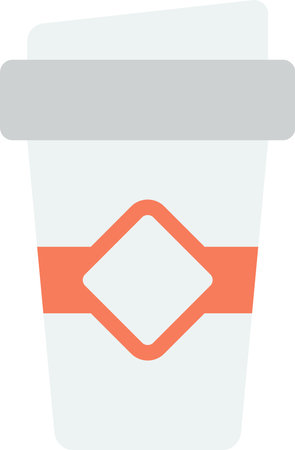 paper coffee mugs illustration in minimal style isolated on backgroundのイラスト素材