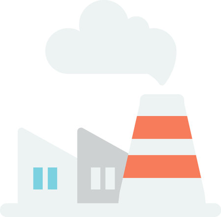 factory and smoke illustration in minimal style isolated on backgroundのイラスト素材