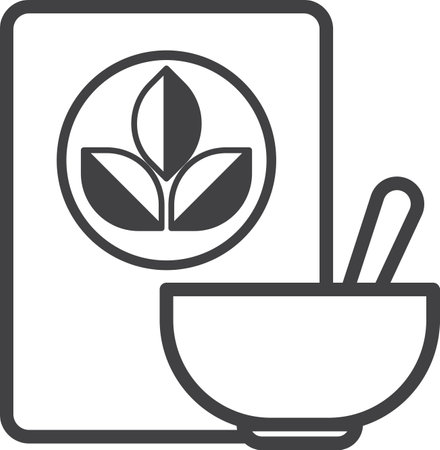 herbal medicine recipe book illustration in minimal style isolated on backgroundのイラスト素材