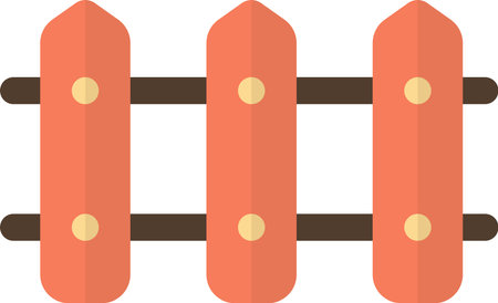 wooden fence illustration in minimal style isolated on backgroundのイラスト素材