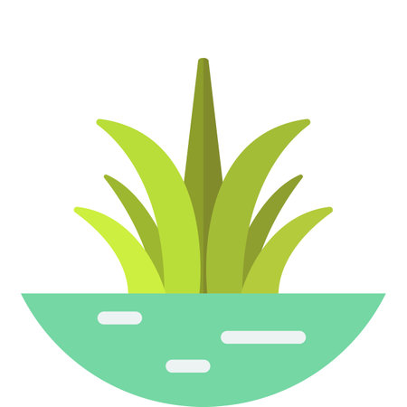 grass and ground illustration in minimal style isolated on backgroundのイラスト素材