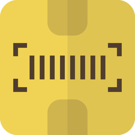 parcels and bar codes illustration in minimal style isolated on background