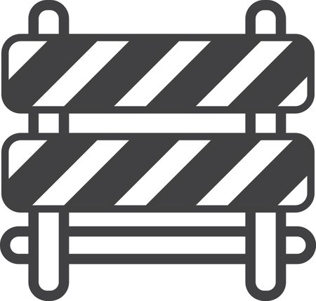 under construction sign illustration in minimal style isolated on backgroundのイラスト素材