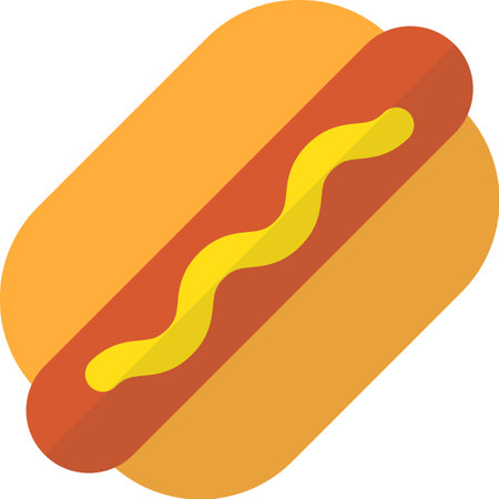 hot dog buns illustration in minimal style isolated on backgroundのイラスト素材