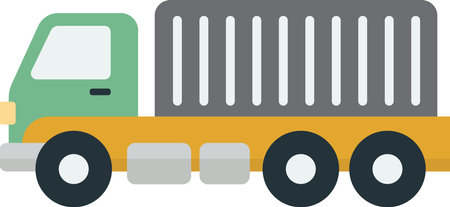 truck illustration in minimal style isolated on backgroundのイラスト素材
