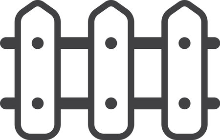 wooden fence illustration in minimal style isolated on backgroundのイラスト素材