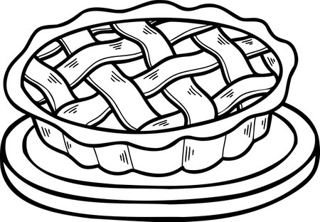 Hand Drawn Freshly Baked Pie illustration isolated on backgroundのイラスト素材