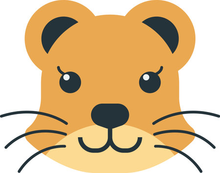 female lion illustration in minimal style isolated on backgroundのイラスト素材