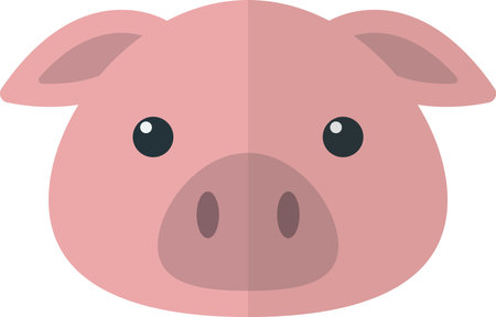 pig face illustration in minimal style isolated on backgroundのイラスト素材