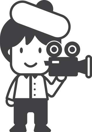 film director illustration in minimal style isolated on backgroundのイラスト素材