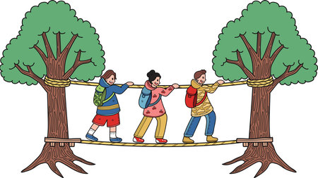tourists are adventurous illustration in doodle style isolated on backgroundのイラスト素材